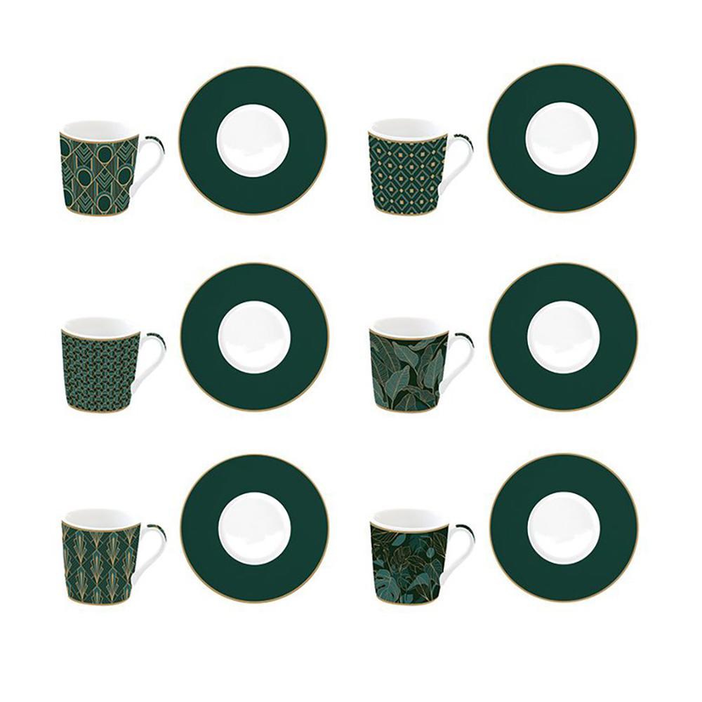 EASY LIFE CHARLESTON SET 6 TAZZE ESPRESSO CON PIATTINO