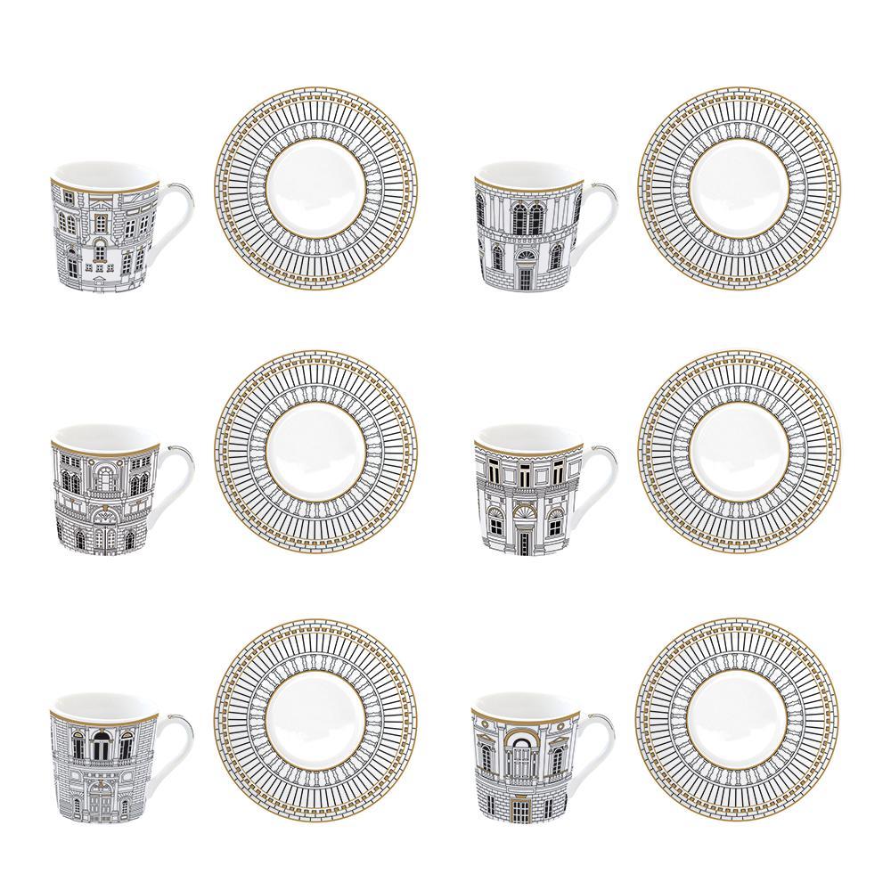 EASY LIFE PALAZZO SET 6 TAZZE ESPRESSO CON PIATTINO