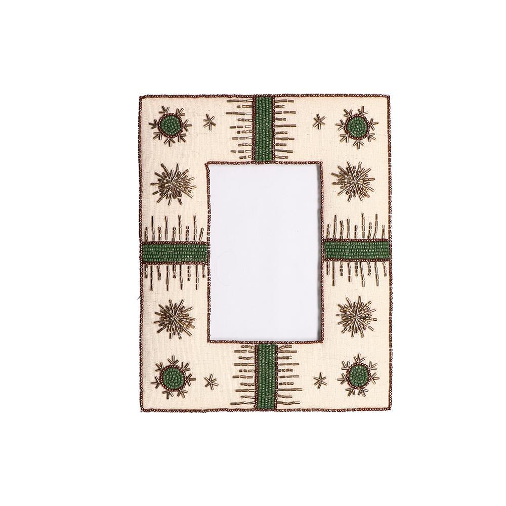 RITUALI DOMESTICI							 							MILLE306PERLINE PORTAFOTO VERDE