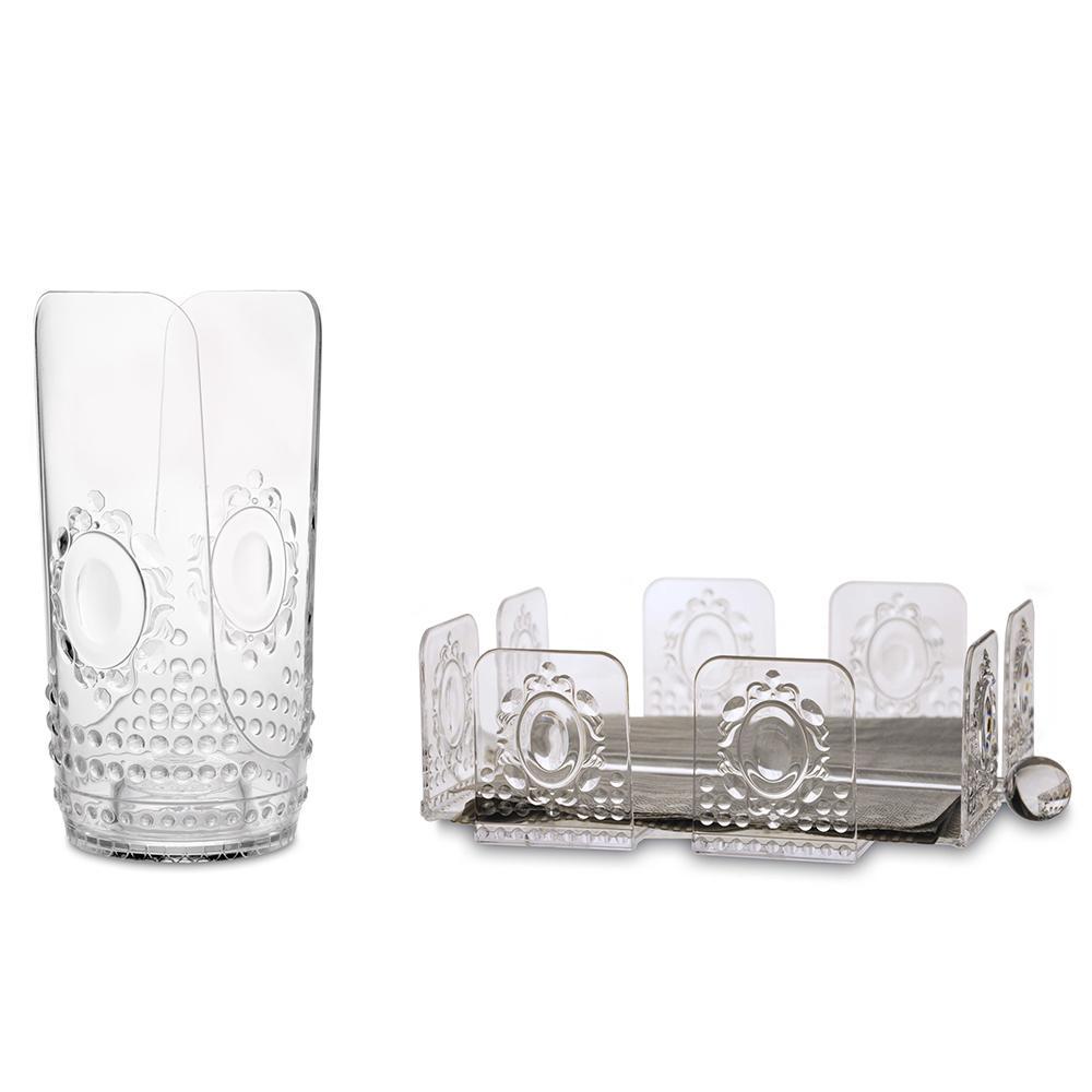 BACI MILANO							 							BAROQUE & ROCK SET PORTATOVAGLIOLI E PORTABICCHIERI