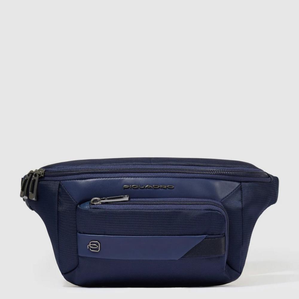 PIQUADRO							 							MARSUPIO CROSSOVER IN TESSUTO RICICLATO