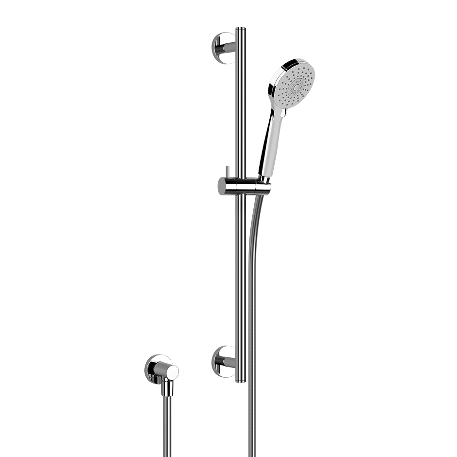 Asta saliscendi con presa acqua, doccetta anticalcare tre getti e flessibile 1,50 m-47310#031