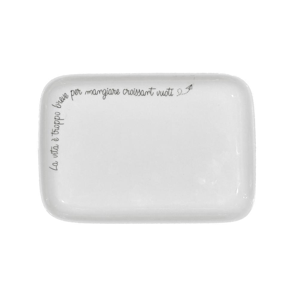 PORCELLANA BIANCA GLI ONESTI VASSOIO RETTANGOLARE 22X15 CM