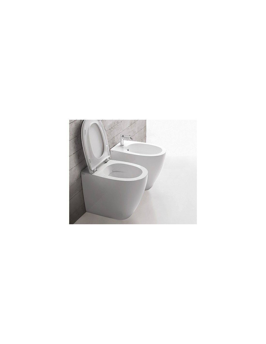4All Senza brida Ceramica Globo filomuro 54 cm Wc + bidet + coprivaso rallentato