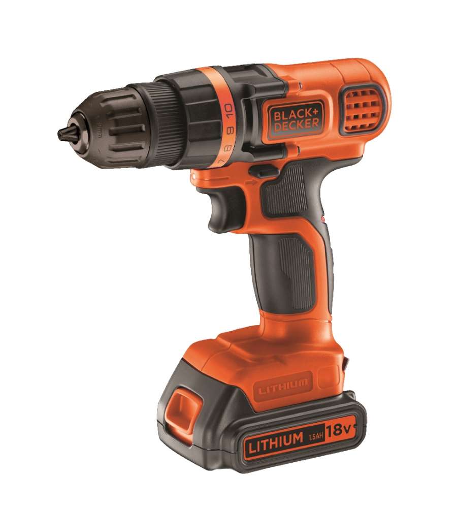 Trapano Avvitatore Black+Decker 18 V Litio 1,5 Ah