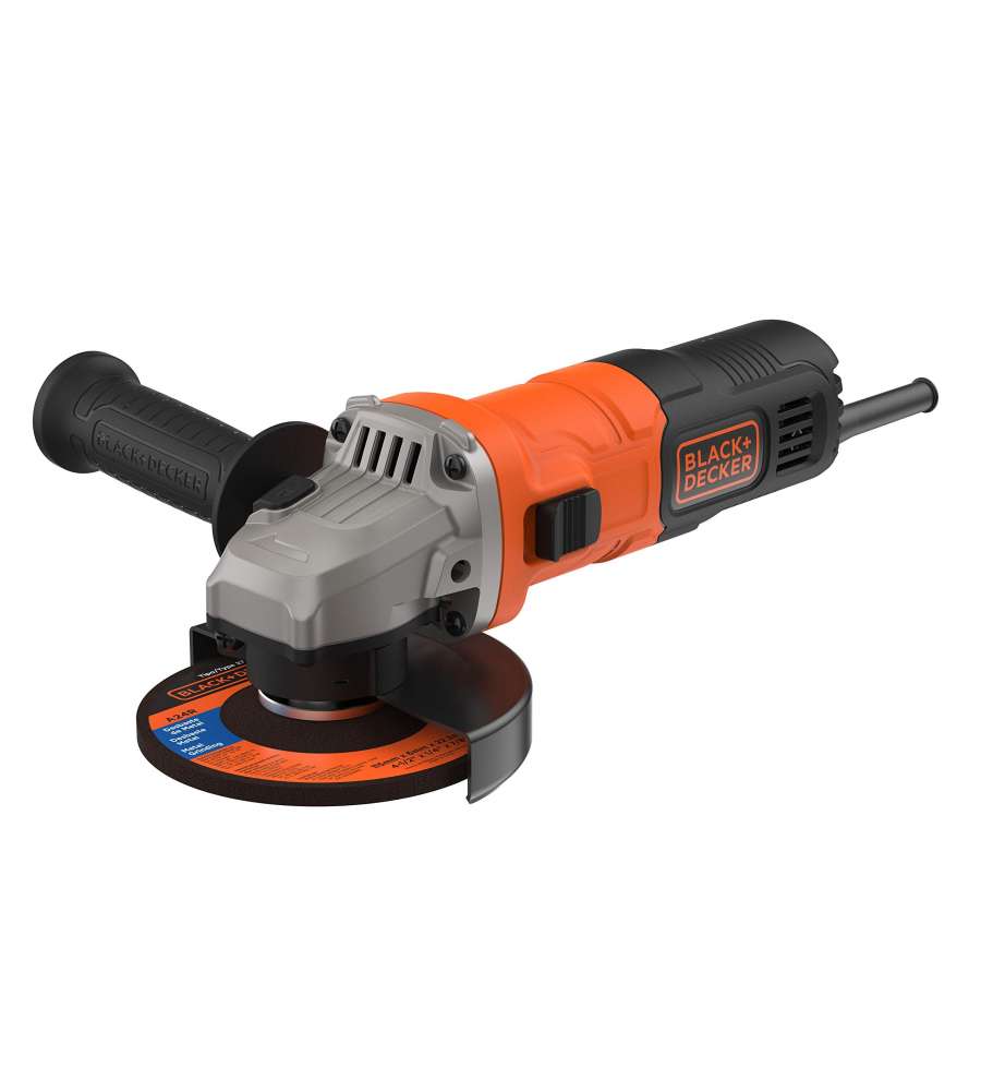 Black+Decker Smerigliatrice Angolare 710W 115 mm - Sicurezza No-Volt - Impugnatura Regolabile - Blocco Alberino - Disco 115 mm - 12000 Giri/min