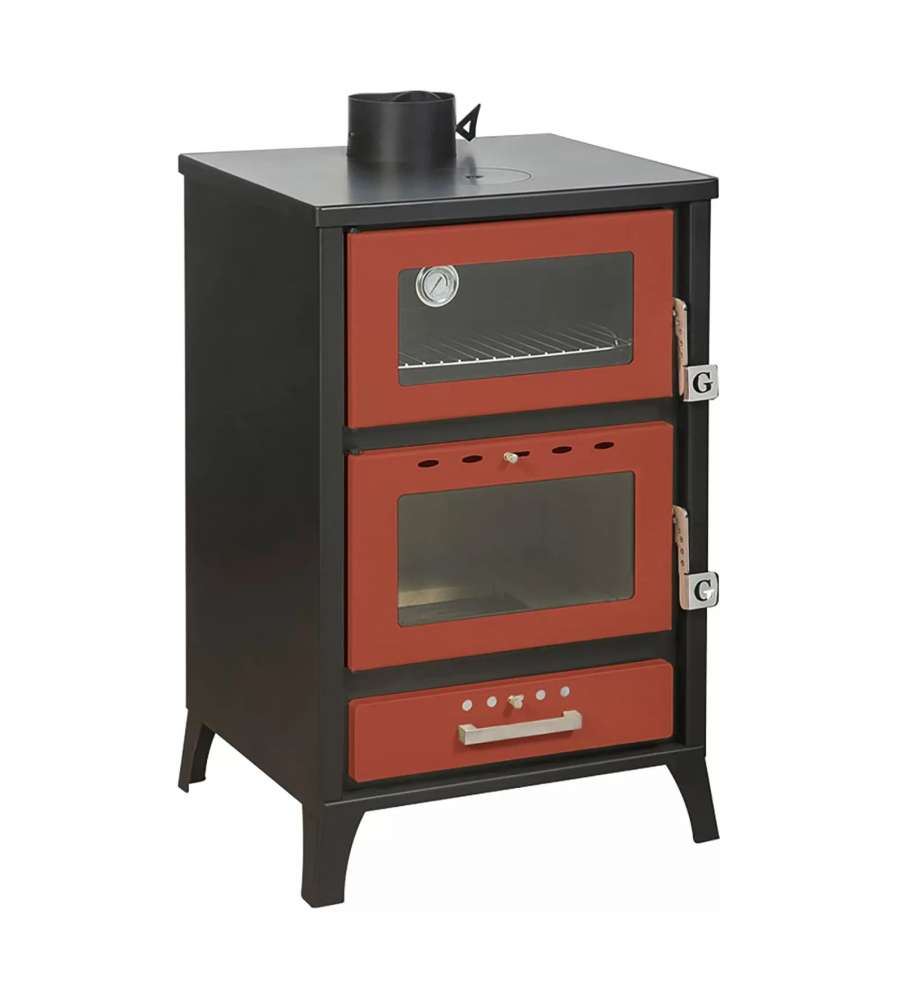Stufa A Legna Con Forno Marika Rossa 22 Kw L50,5xp58,5xh91,5