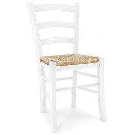 6 PEZZI SEDIA SEDIE LEGNO COL. BIANCO OPACO SEDUTA PAGLIA X CUCINA SALA SALOTTO