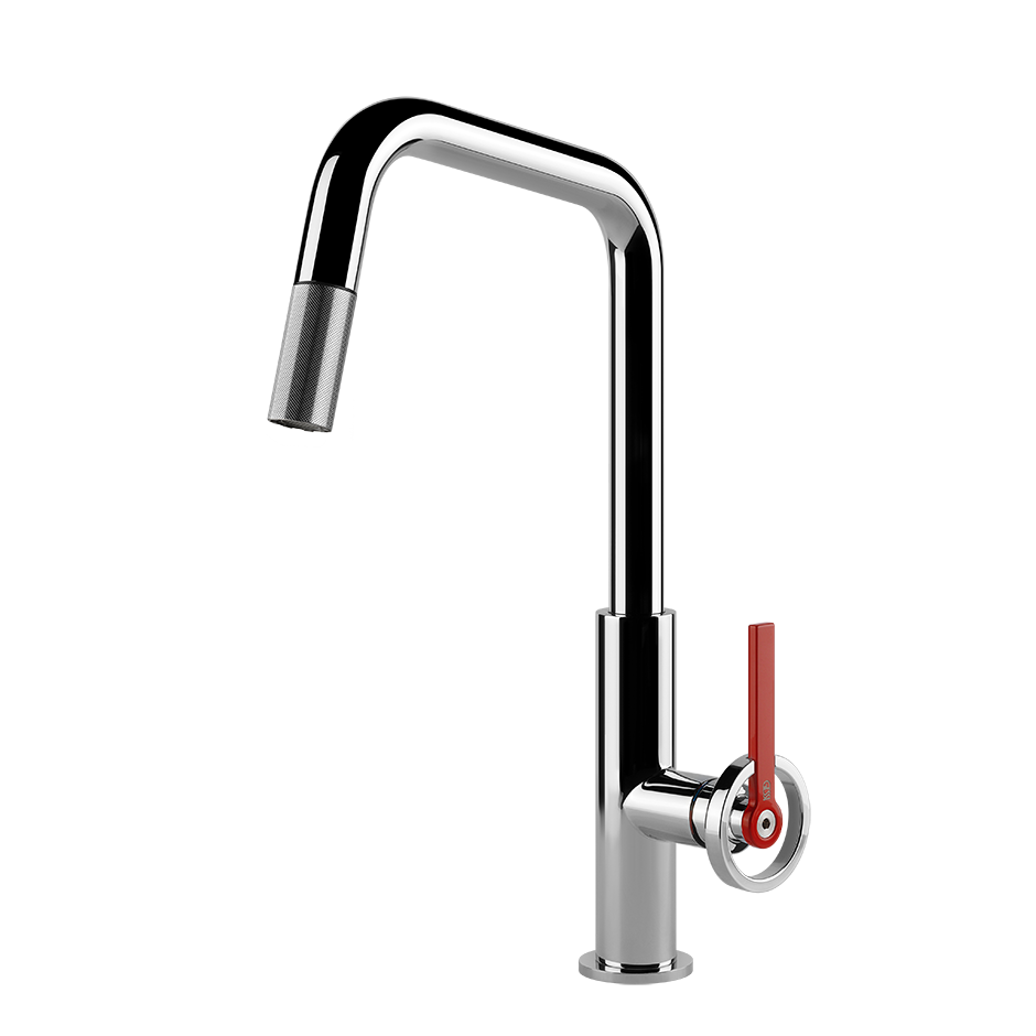 OFFICINE V Miscelatore monocomando girevole con doccetta monogetto-60203#031