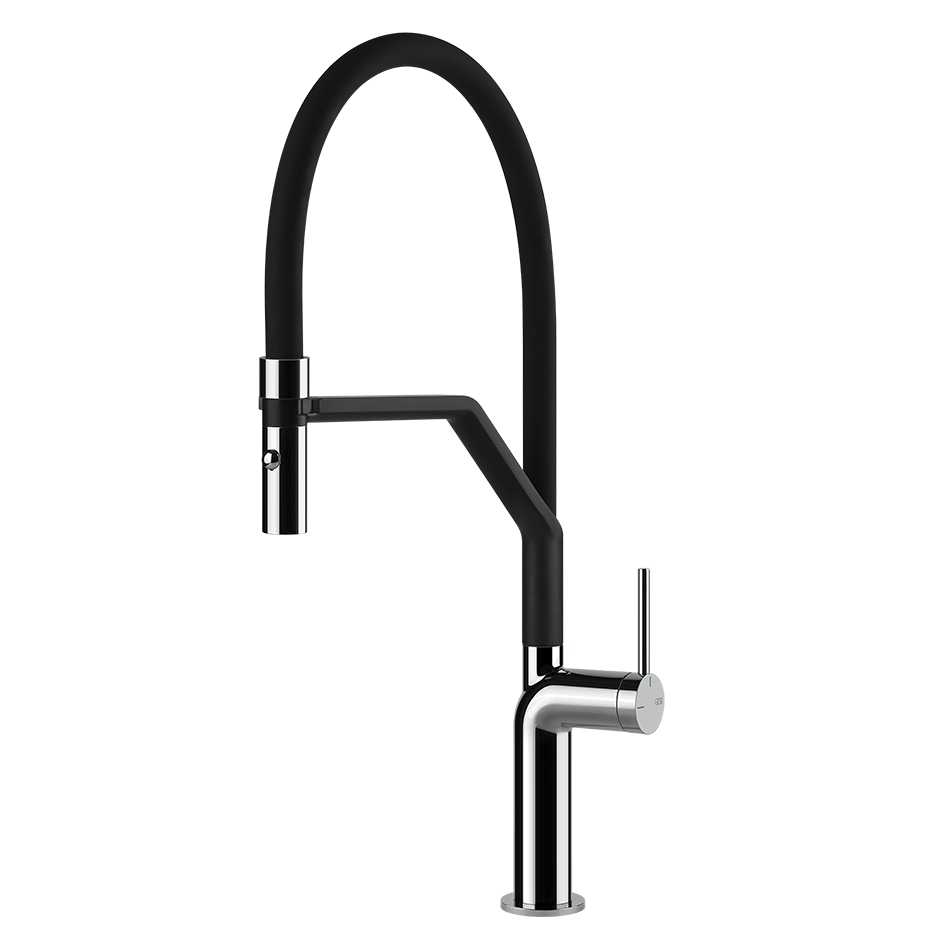 STELO Miscelatore Semi-Pro monocomando girevole con doccetta doppio getto.-60315#031