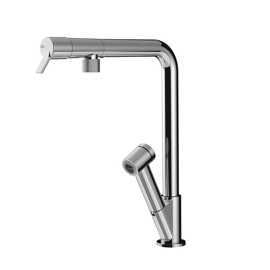 FISSO Miscelatore monocomando girevole con doccetta estraibile doppio getto-60640#031