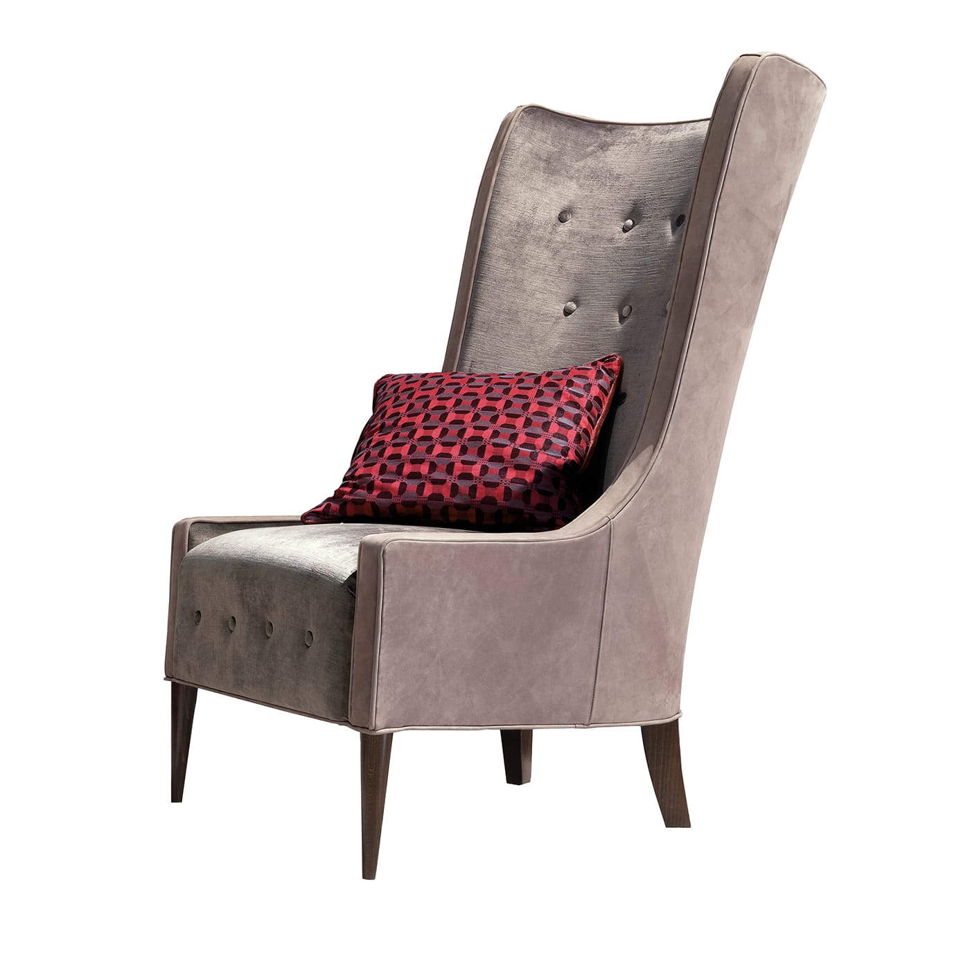 Poltrona in velluto e nabuk grigio