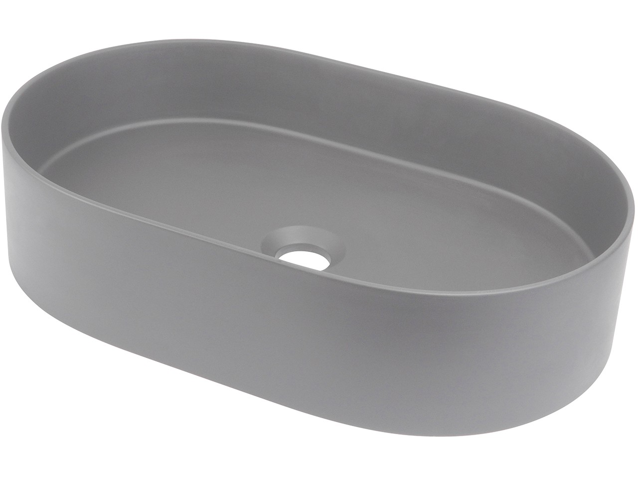 Lavabo da appoggio Silia 55x35 cm Granite Grigio Chiaro-75252