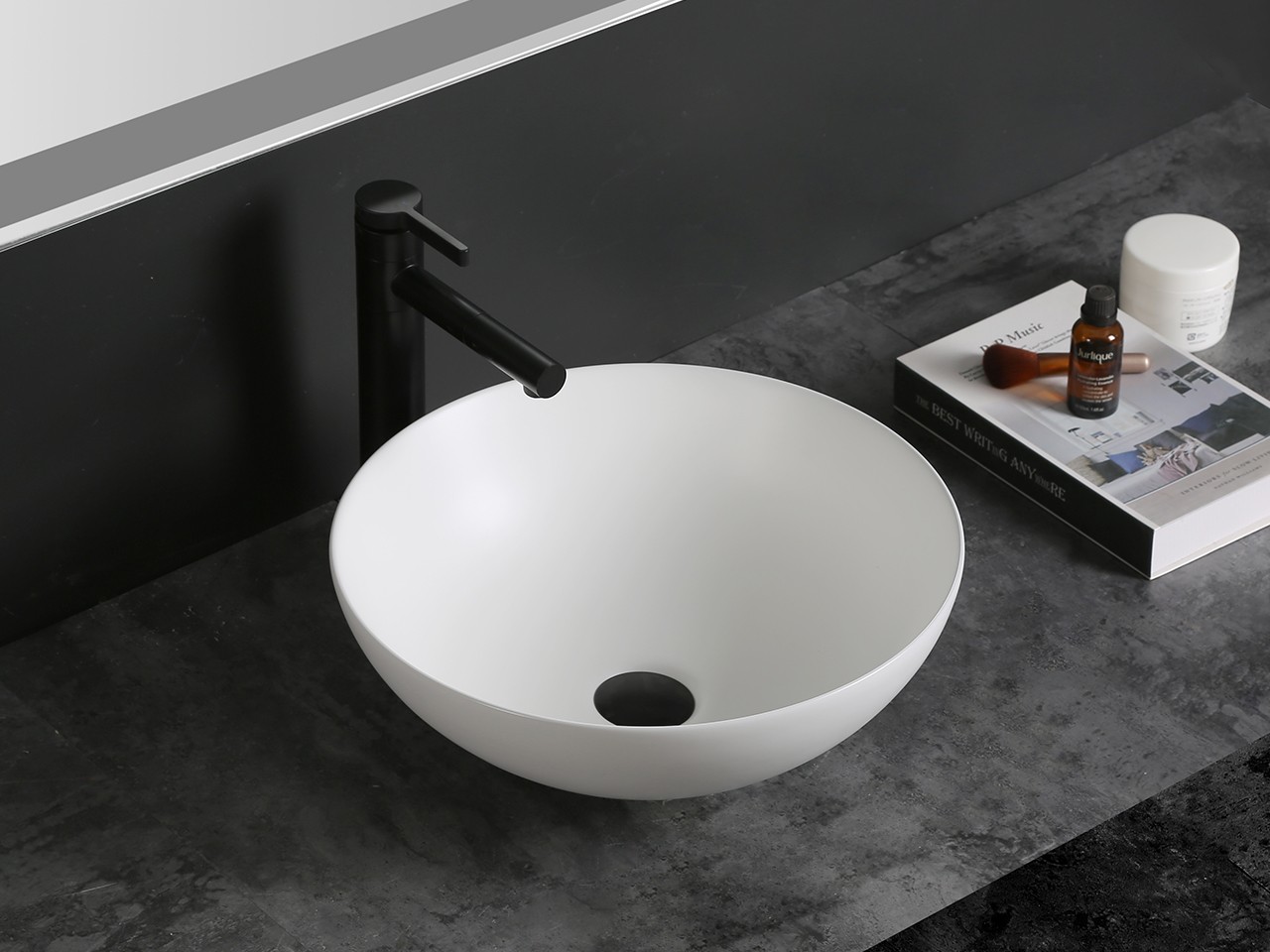 Lavabo da Appoggio Scrivia Ø40xH15 in Ceramica Bianco Opaco-75606