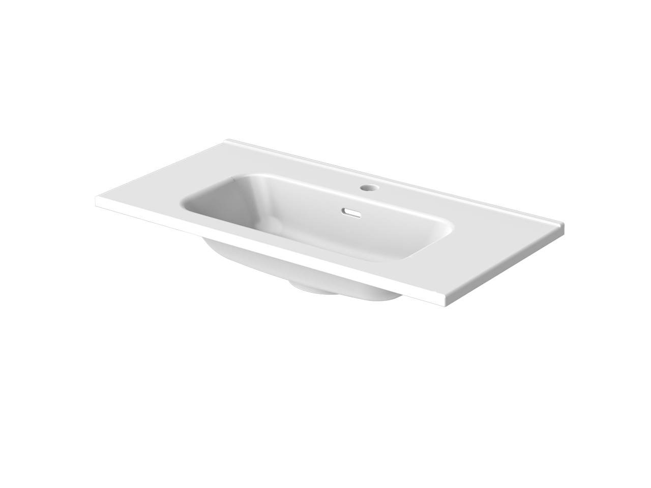 Lavabo Unitop AXIE Salvaspazio P39xL81 cm con Vasca Integrata in Ceramica Bianco Lucido-76858