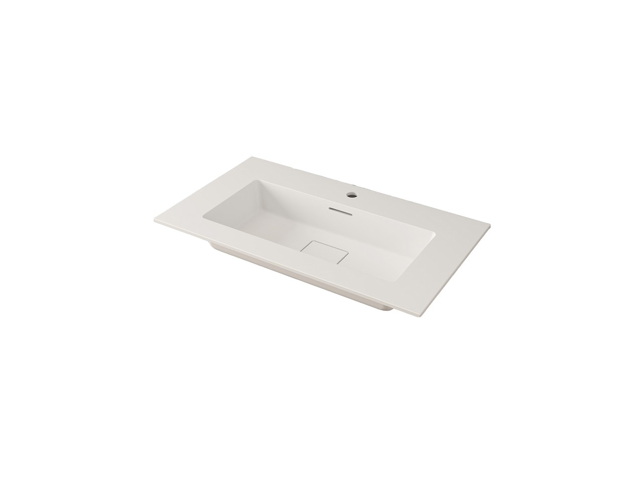 Lavabo Unitop Unika 81x46 cm Vasca Centrale in Resina Bianco Opaco-78694