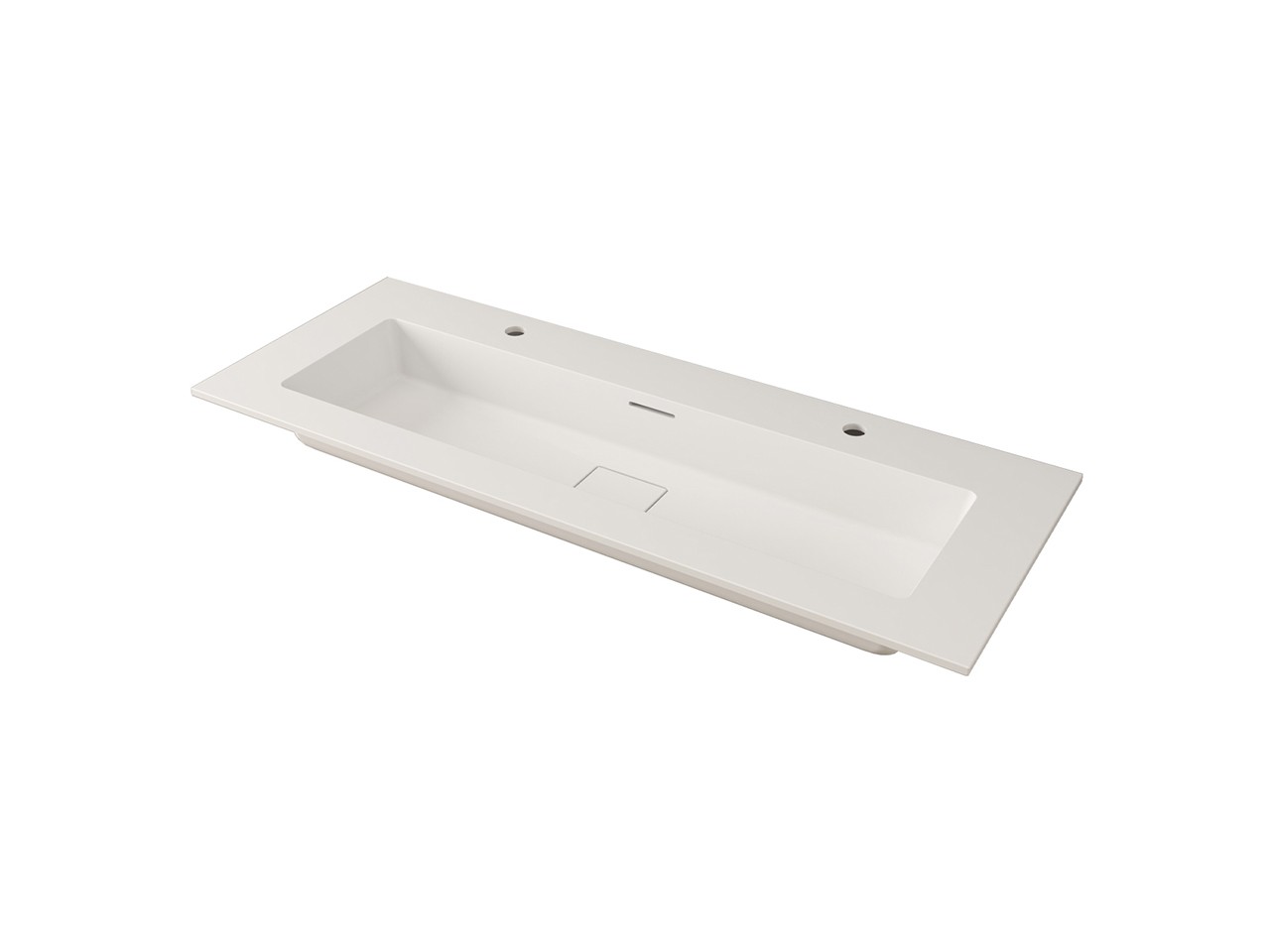 Lavabo Unitop Unika 121x46 cm Vasca Centrale in Resina Bianco Opaco-78696