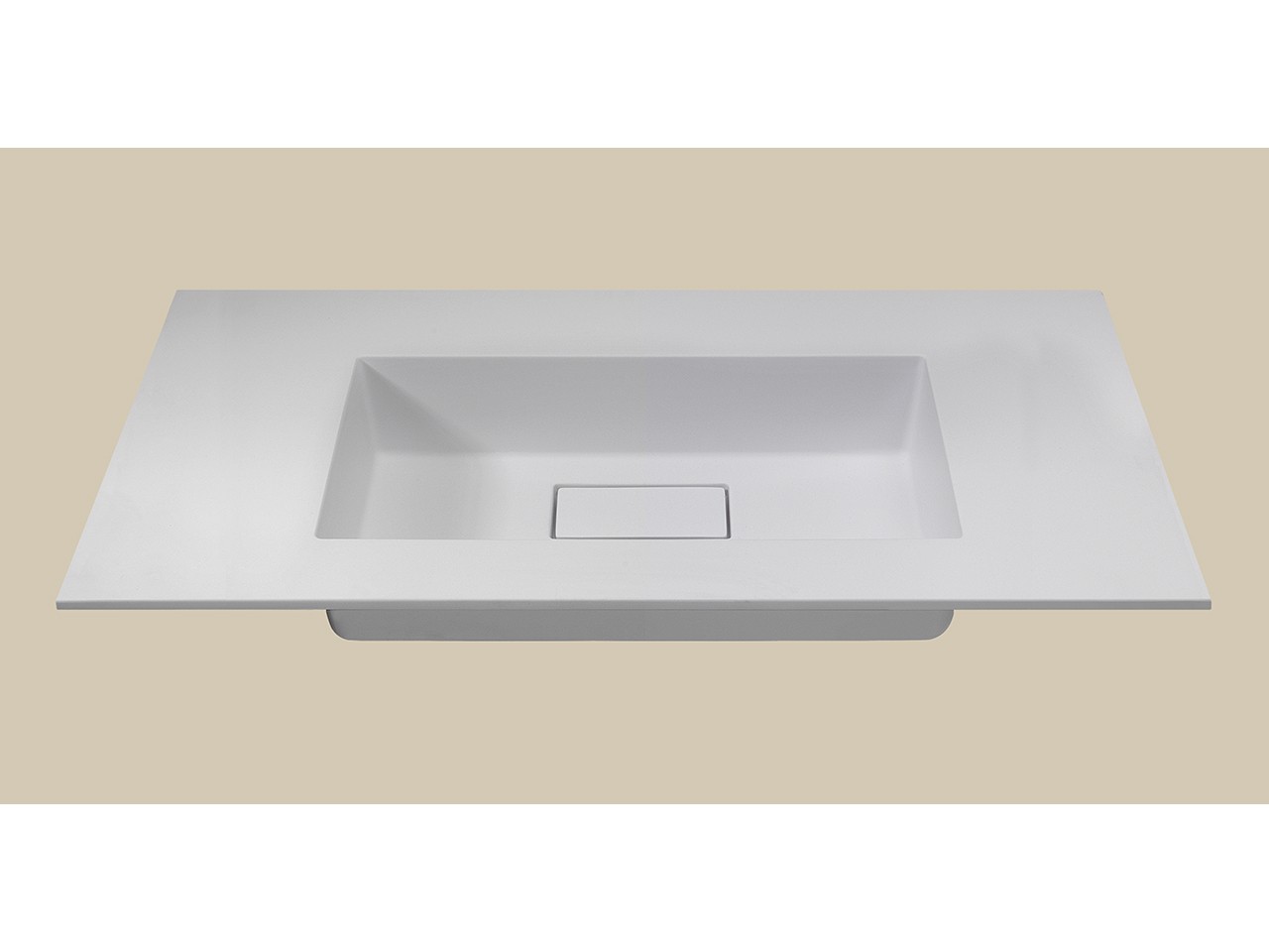 Lavabo Unitop HIDE P46 101x46,5 cm Vasca Centrale in Resina Bianco Lucido-78857