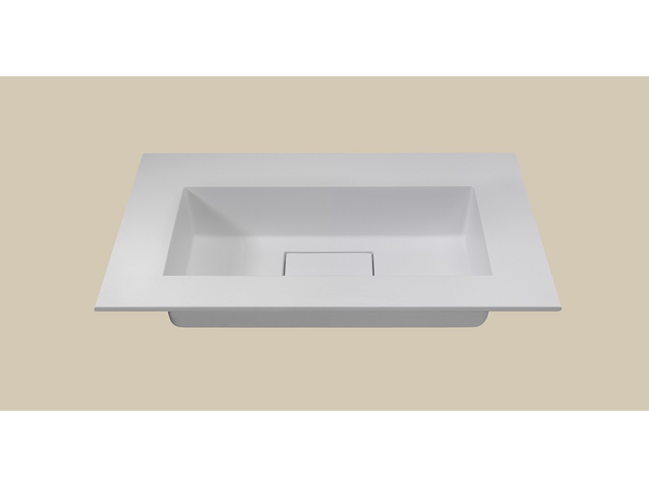 Lavabo Unitop HIDE P46 81x46,5 cm Vasca Centrale in Resina Bianco Opaco-78862