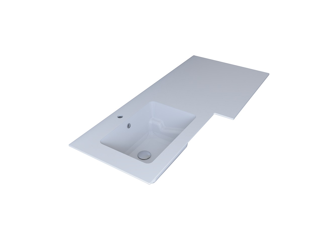 Lavabo Lavatoio Unitop BONK Vasca Sinistra 141x51/63,8 cm Bianco Opaco-78986