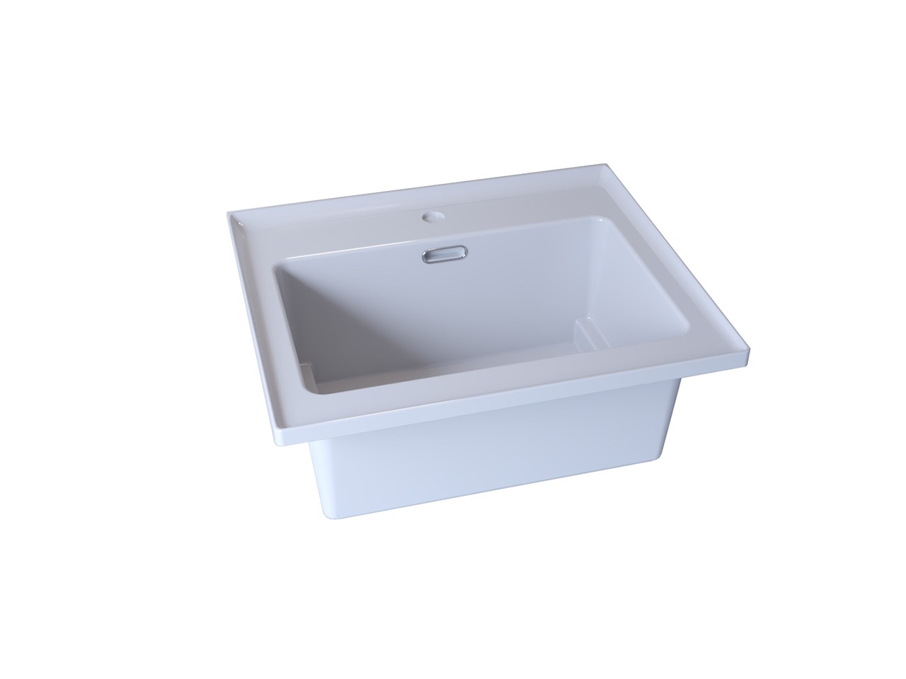 Lavabo Lavatoio a Semincasso BONK 61x51 cm in Ceramica Bianco Lucido-79004