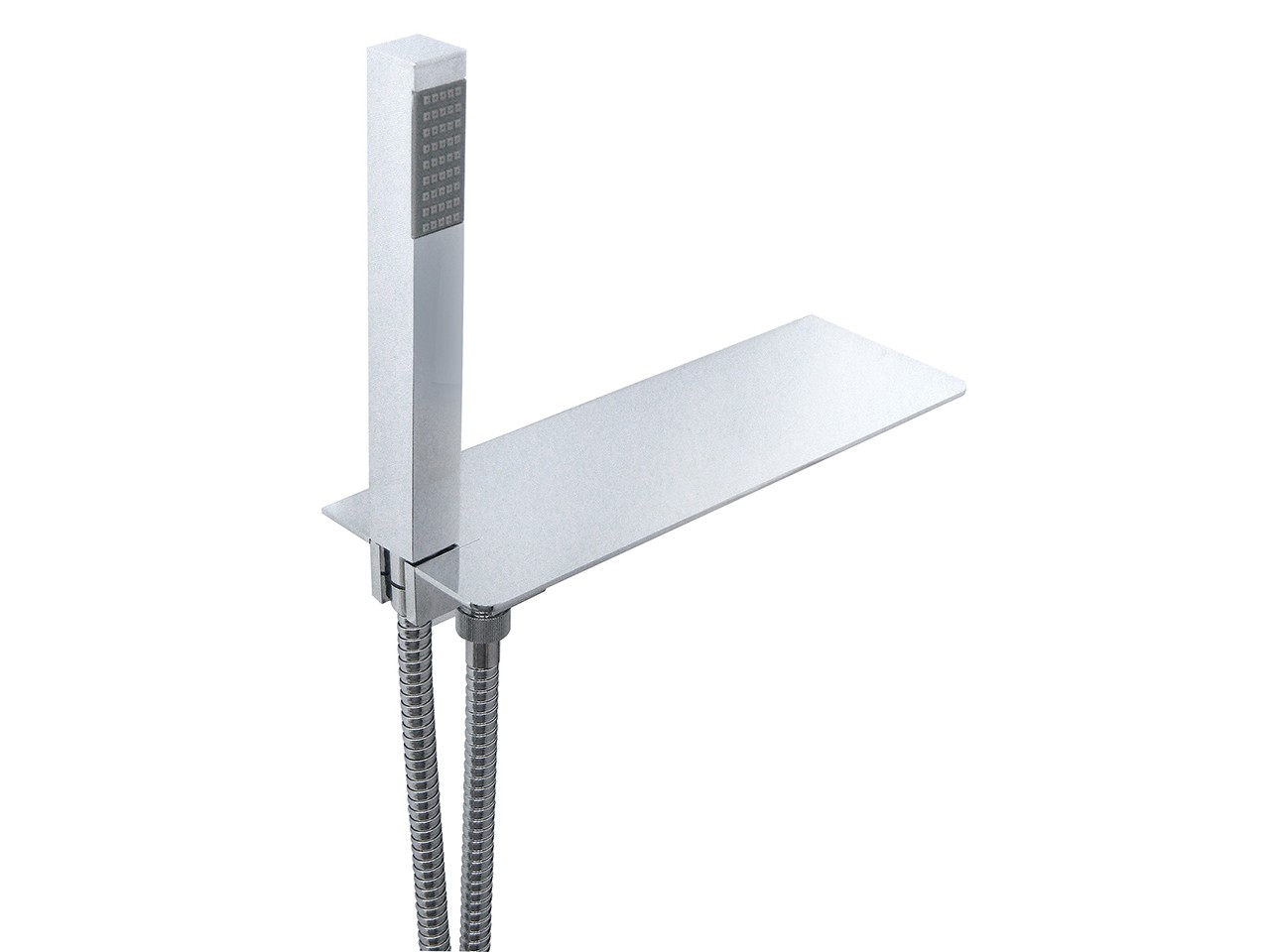 Mensola Doccia Shelf Square 30 cm Acciaio Inox con Doccino Ottone Cromato-79413