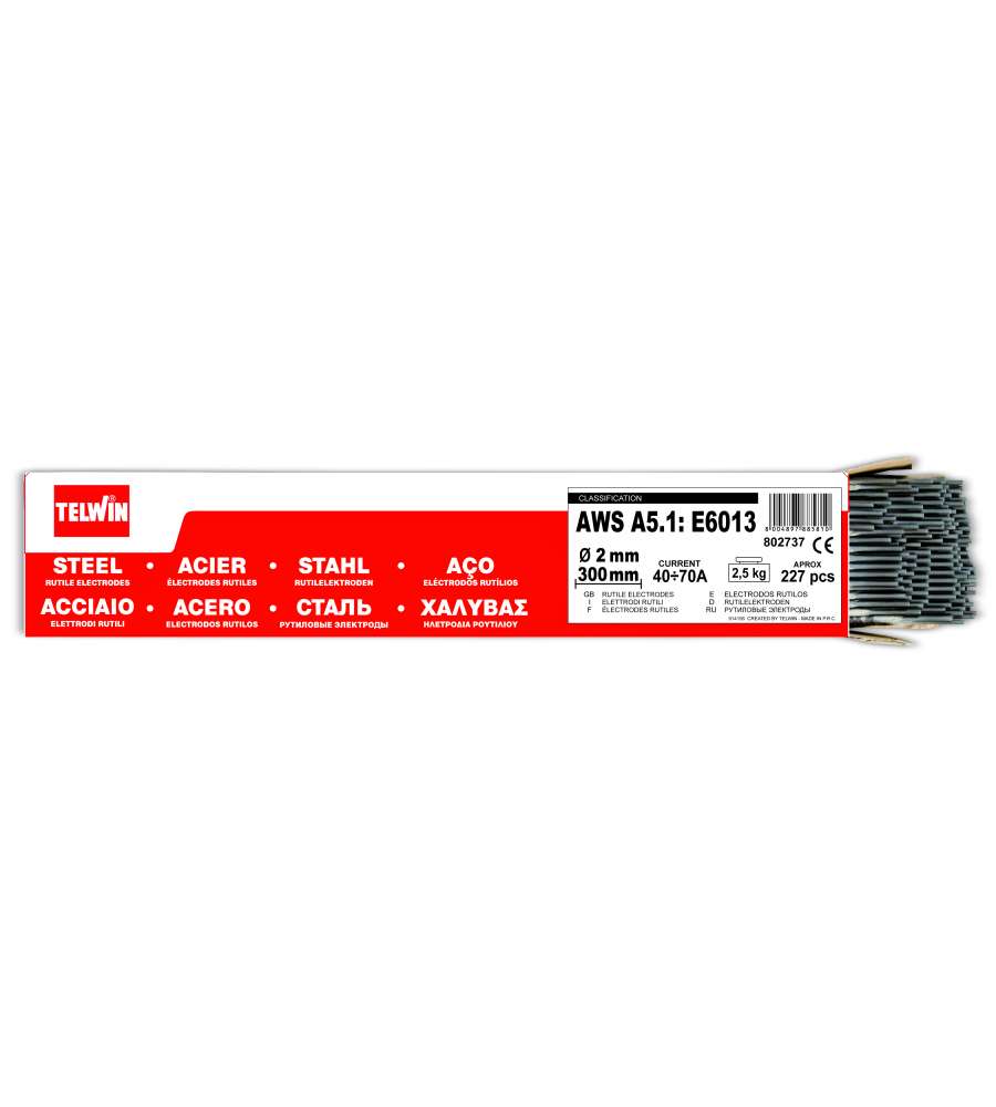 Telwin Elettrodi per Saldatura Rutili - Grigio - 2mm 2,5kg