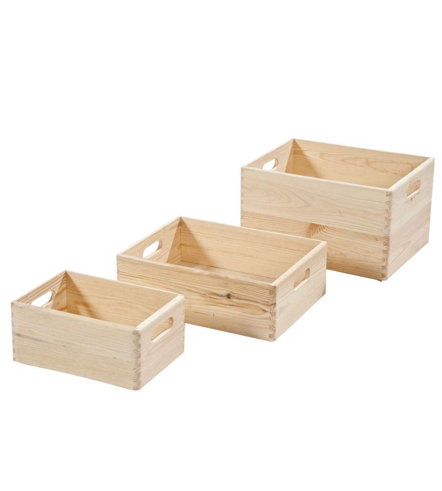 Pircher Cassetta in Legno di Pino Grezzo - 30x20x14 cm