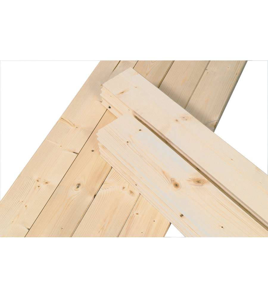 Pircher Perline in Abete Naturale - 10 pz 10x1x200 cm - Fai-da-te