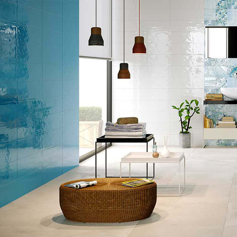 Rivestimento in Ceramica Effetto Tinta Unita Lucido 20x60 Paint Turchese - Herberia