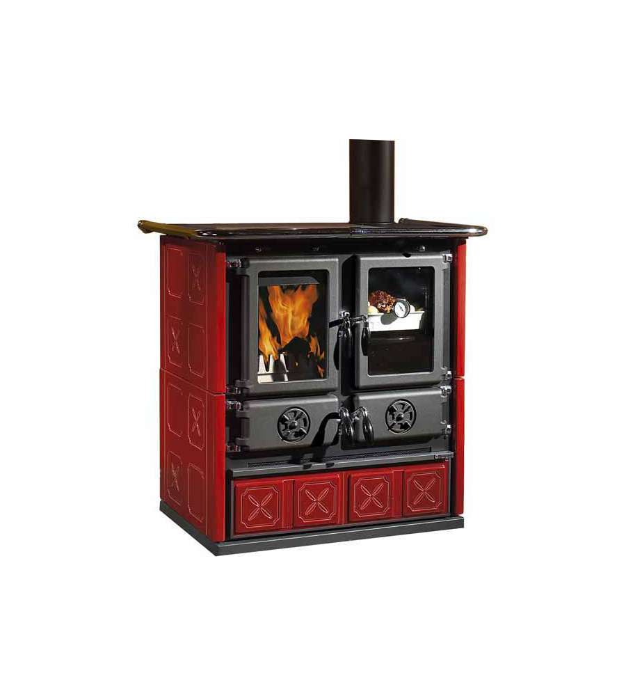 Cucina Legna Rosetta Maiolica Bordeaux Nordica