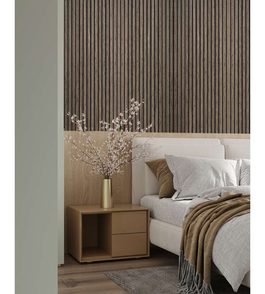 Rivestimento murale fonoassorbente noce scuro