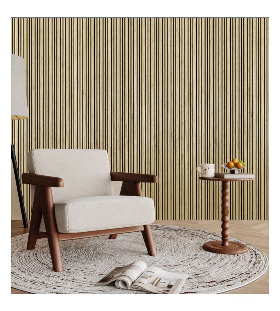 Rivestimento murale fonoassorbente rovere naturale 2400
