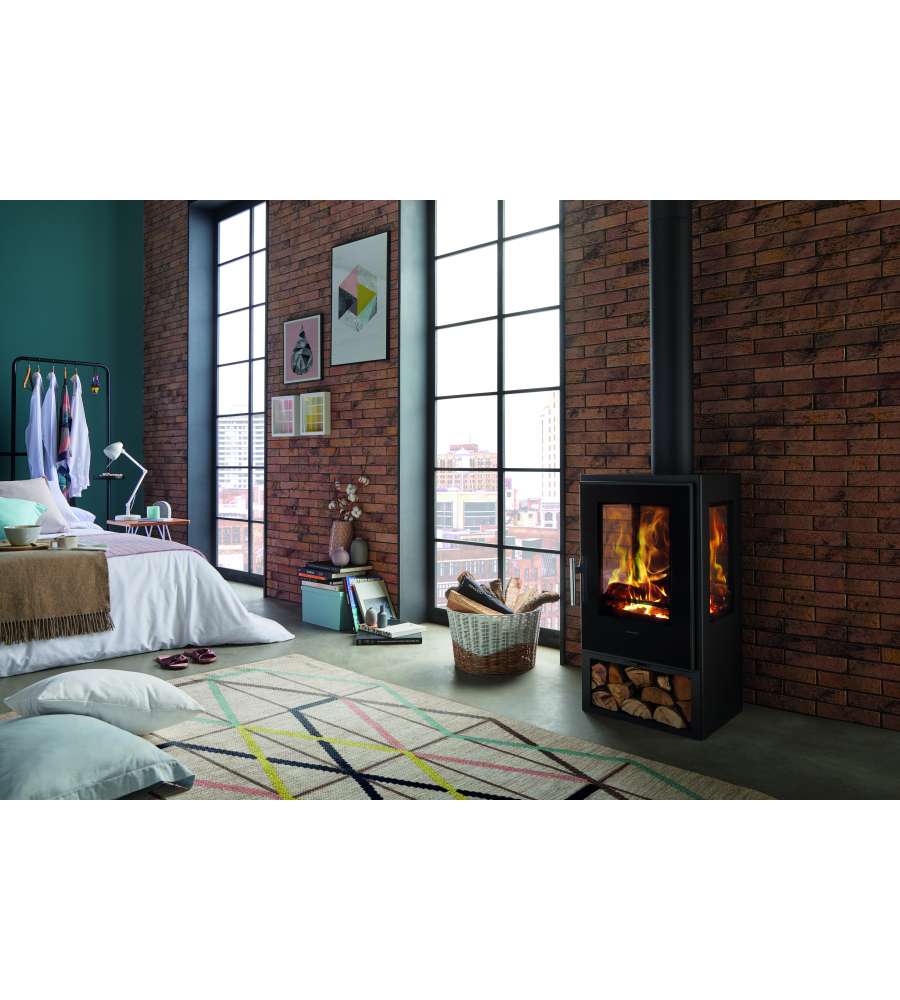 Panadero Stufa a Legna Condor 3V - 8KW - Nero