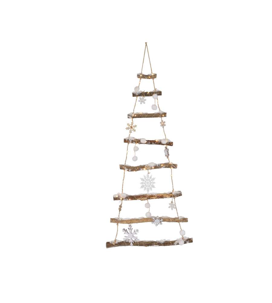 Kaemingk Albero di Natale in Legno - Bianco Caldo - 100 cm