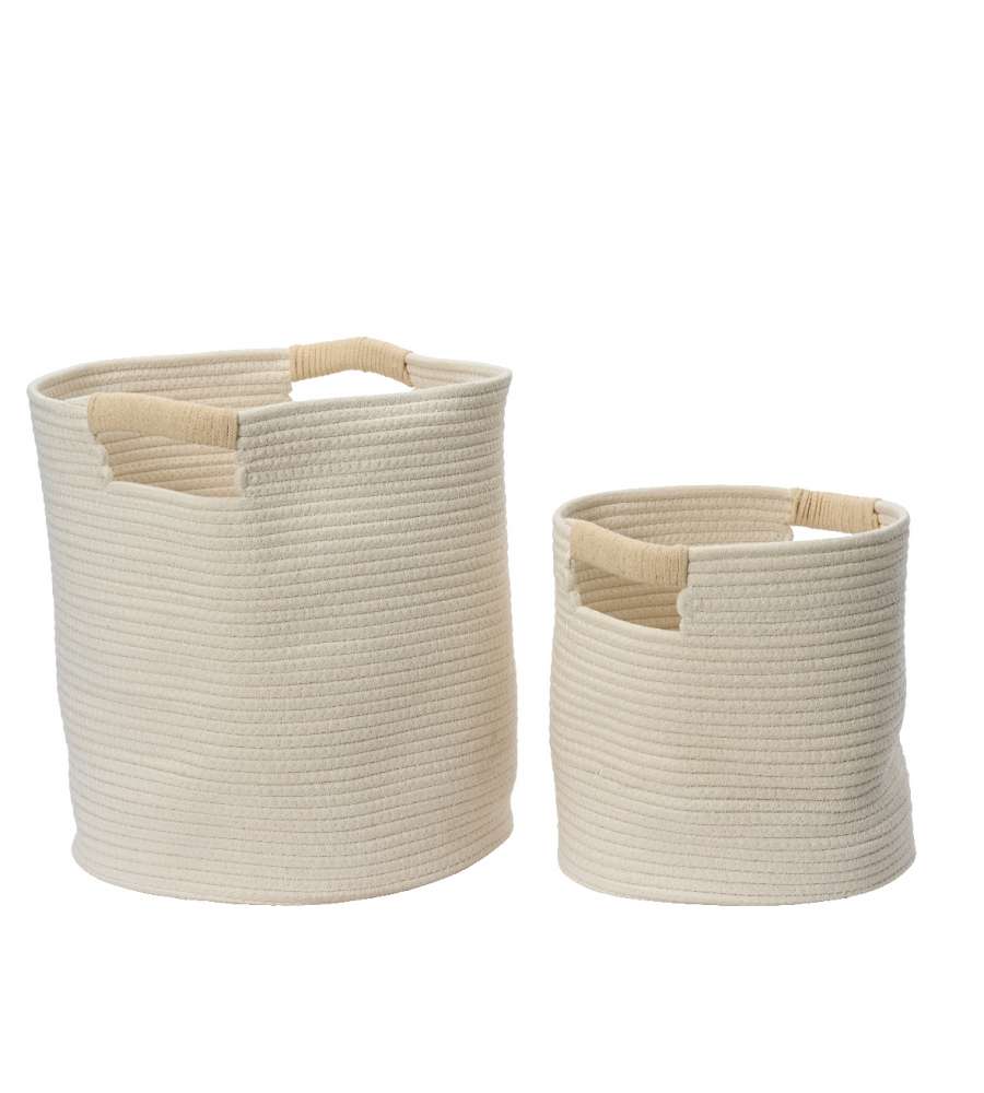 Cesta bianca con manici Grande