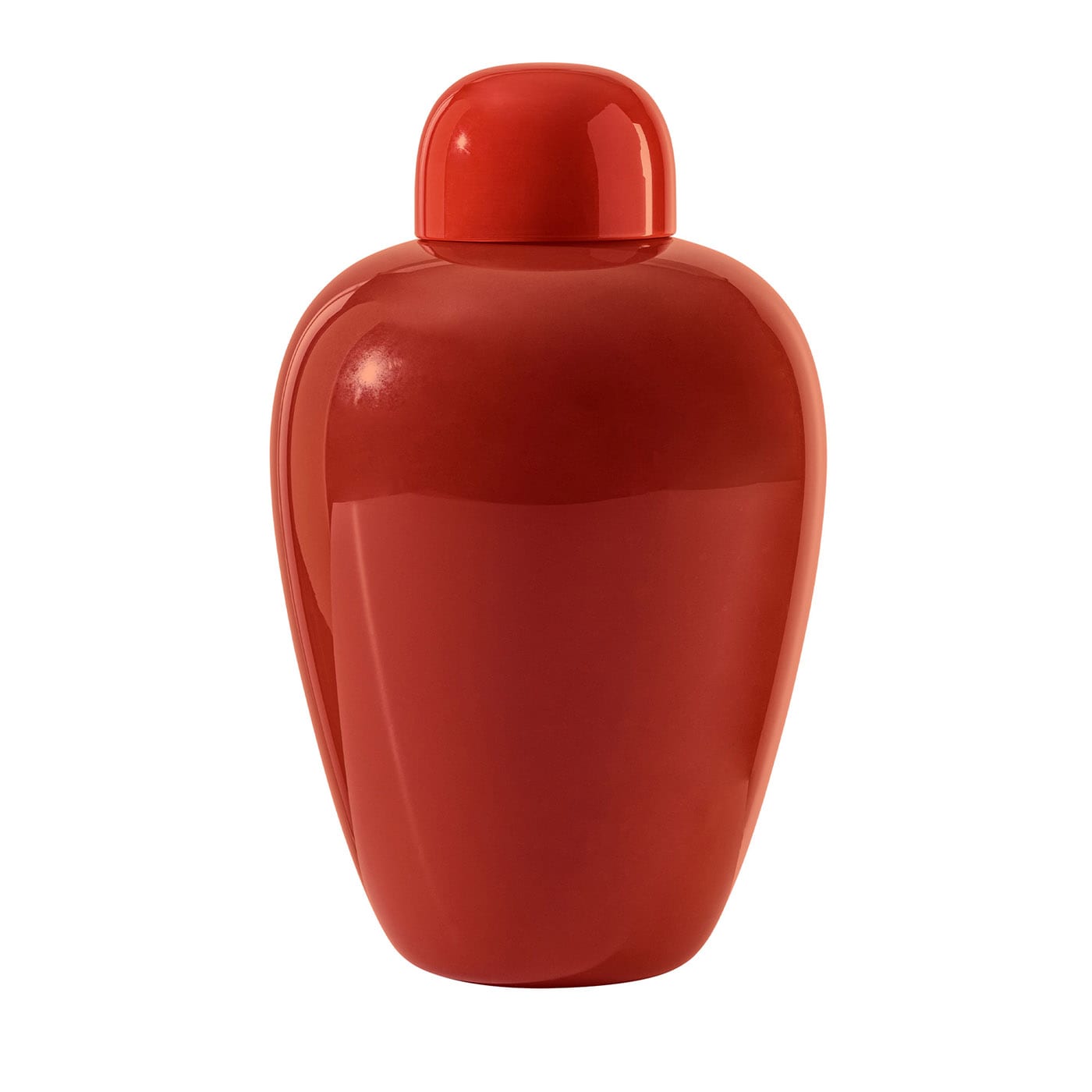 Vaso Opaco rosso corallo con tappo di Tobia Scarpa