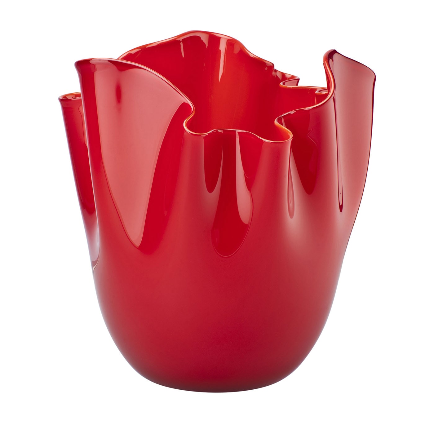 Vaso rosso Fazzoletto di Paolo Venini e Fulvio Bianconi