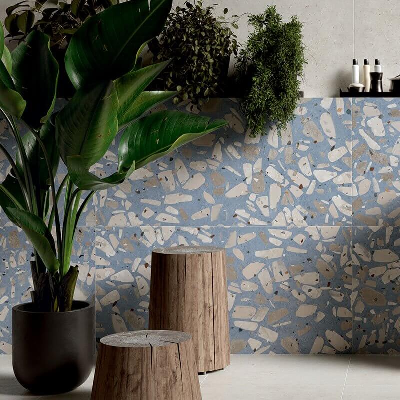 Decoro in Gres Porcellanato Effetto Cemento Rettificato Naturale 60x120 9.5mm Brera Kaleido Avio - Herberia