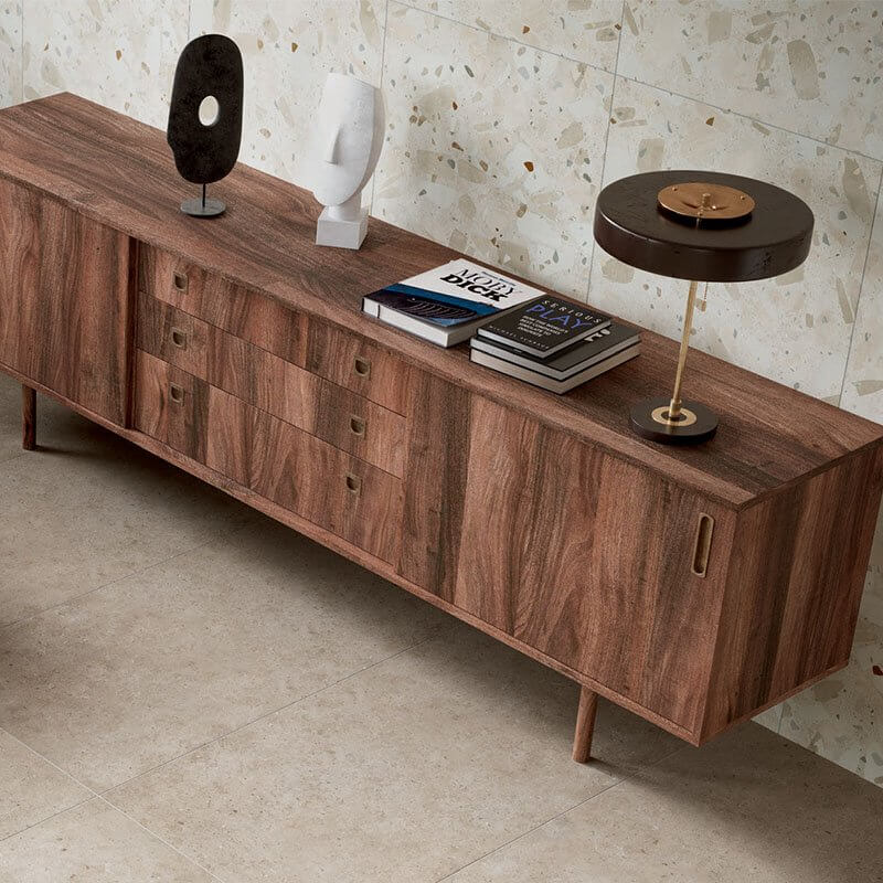 Decoro in Gres Porcellanato Effetto Cemento Rettificato Naturale 60x120 9.5mm Brera Kaleido Avorio - Herberia