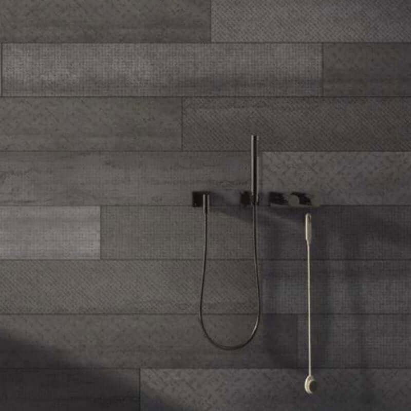 Decoro in Gres Porcellanato Effetto Pietra Rettificato Naturale 20x120 8.5mm Mix Iron Steel Oxide - Gardenia Orchidea