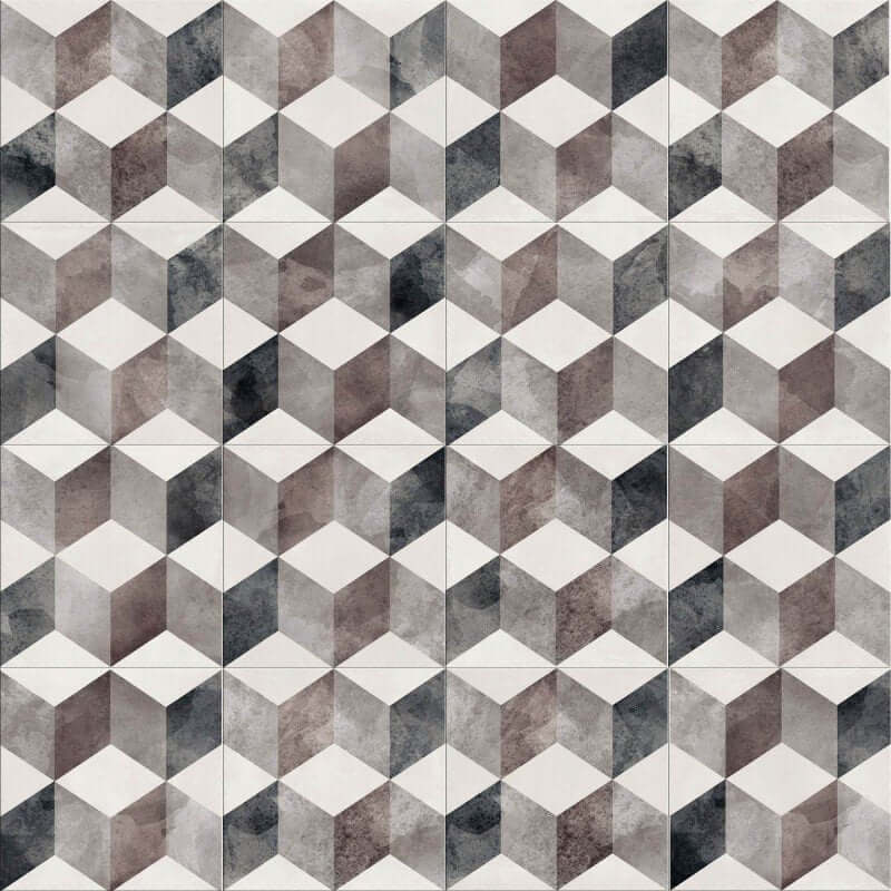 Decoro in Gres Porcellanato Effetto Pietra Rettificato Naturale 20x20 8.5mm Classic Brown Play - ABK