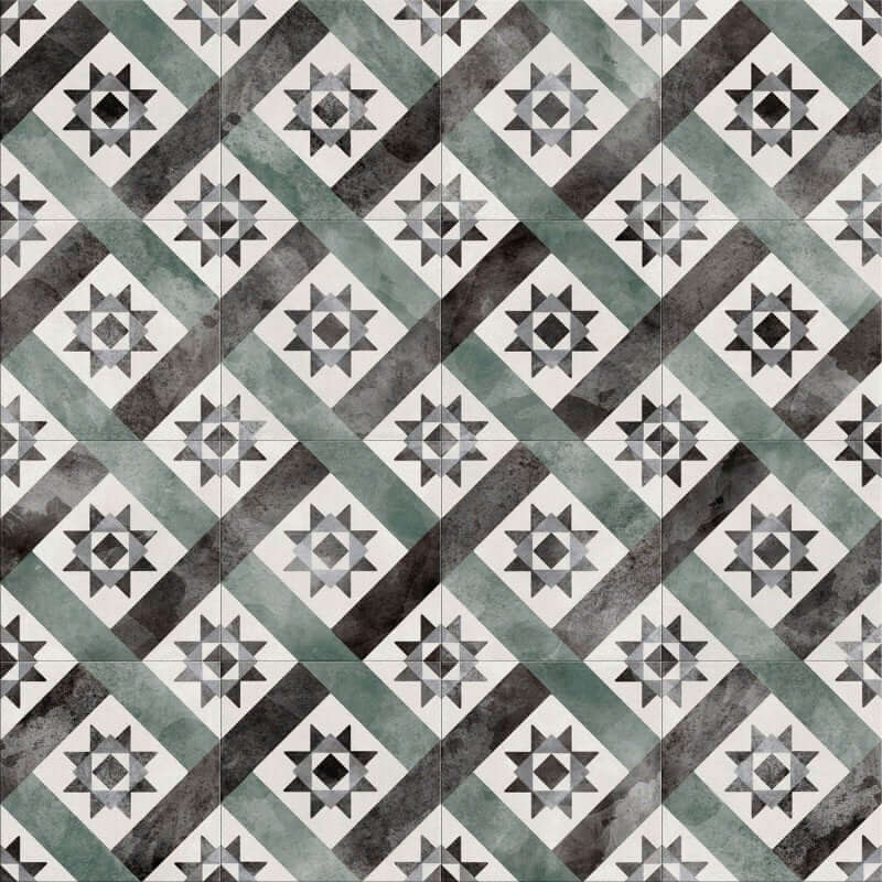 Decoro in Gres Porcellanato Effetto Pietra Rettificato Naturale 20x20 8.5mm Classic Sage Play - ABK