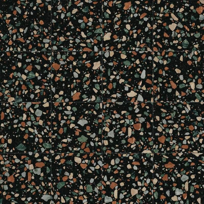 Decoro in Gres Porcellanato Effetto Pietra Rettificato Naturale 20x20 8.5mm Drops Multiblack Play - ABK