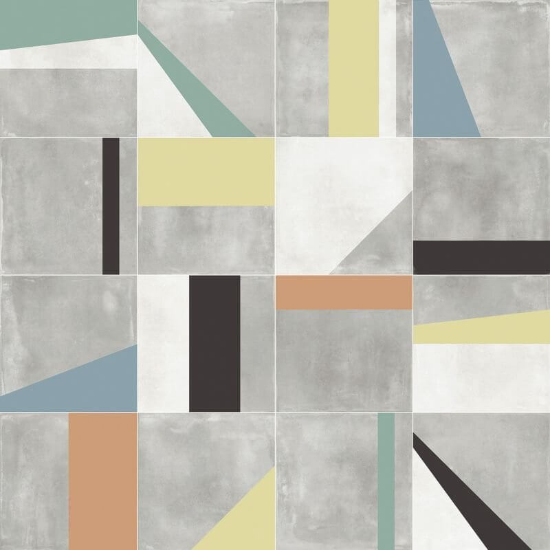 Decoro in Gres Porcellanato Effetto Pietra Rettificato Naturale 20x20 8.5mm Edge Mix Multicolor Play - ABK