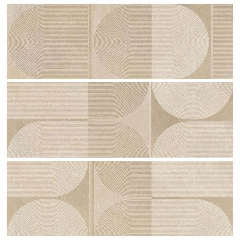 Decoro in Gres Porcellanato Effetto Pietra Rettificato Naturale 30x90 8mm Etna Decoro Futura Sabbia - Herberia