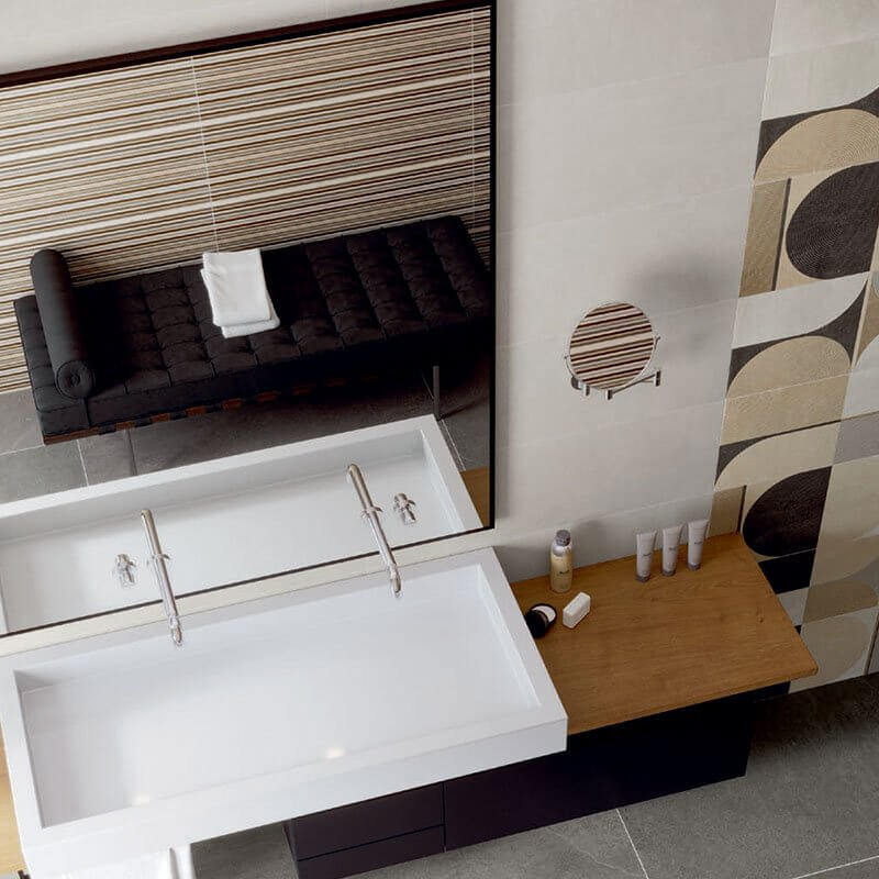 Decoro in Gres Porcellanato Effetto Pietra Rettificato Naturale 30x90 8mm Etna Struttura Futura Mix - Herberia