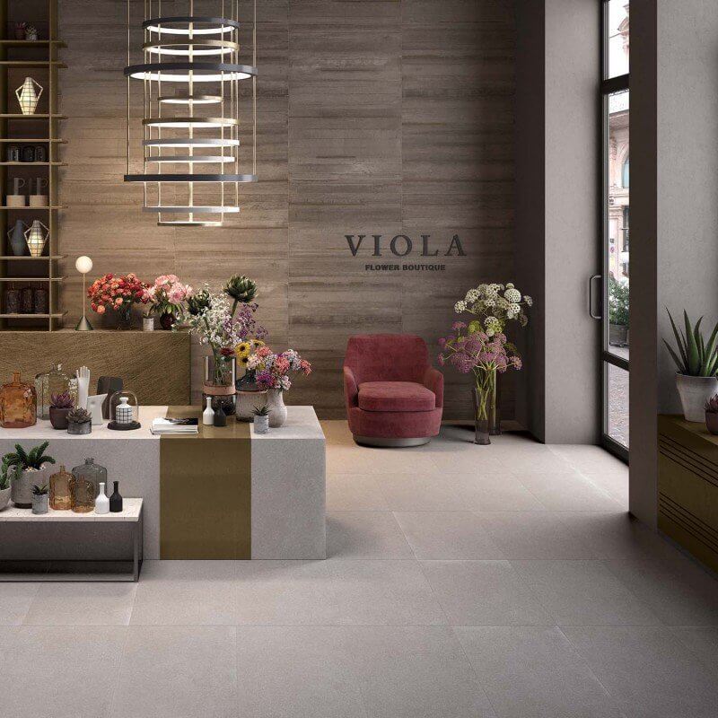 Decoro in Gres Porcellanato Effetto Pietra Rettificato Naturale 60x120 8.5mm Metal Taupe Lab325 - ABK