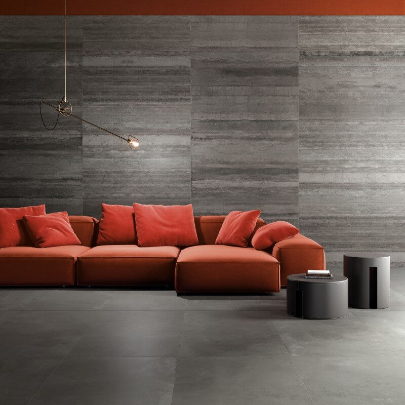 Decoro in Gres Porcellanato Effetto Pietra Rettificato Naturale 60x120 8.5mm Pepper Lab325 - ABK