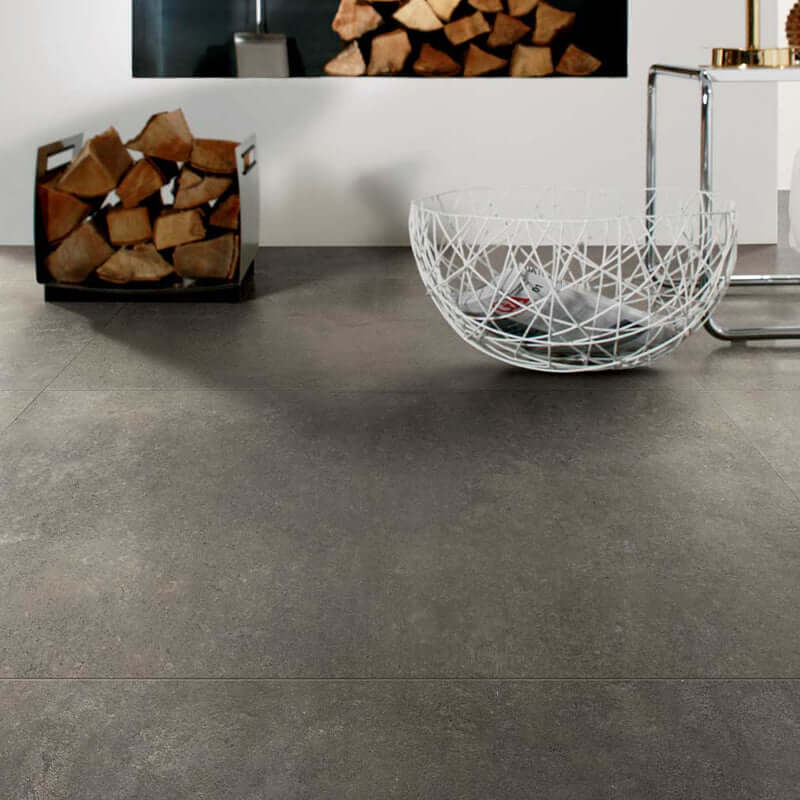 Gres Porcellanato Effetto Cemento Rettificato Grip 60x120 9mm Liquorice Match up - Florim